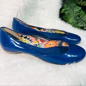 Antonio Melani blue patent leather flats size 9.5